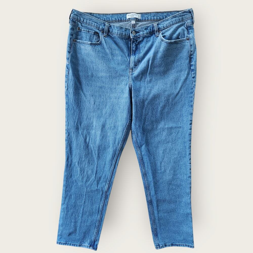 Abercrombie & Fitch Jeans Women's Sz 18R Blue The Straight Mid-Rise Curve Love - Picture 3 of 7
